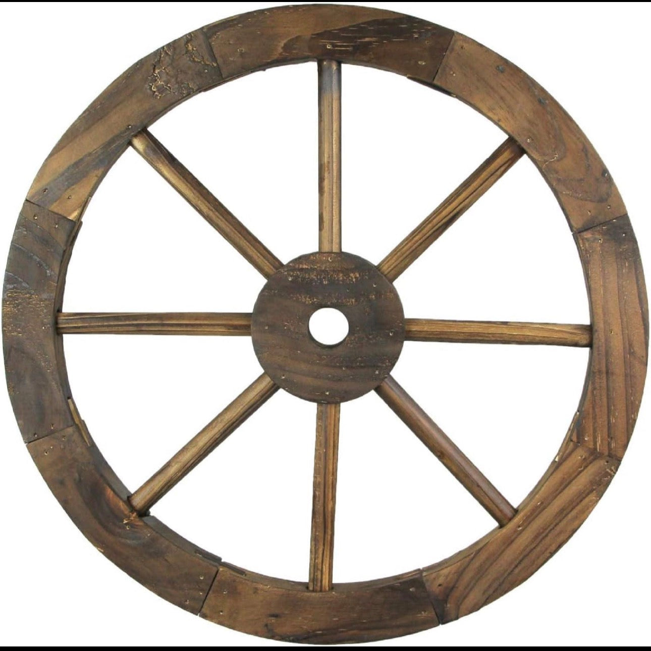 16" WAGON WHEEL DARK NATURAL STAIN WESTERN HOME DECOR HANDMADE