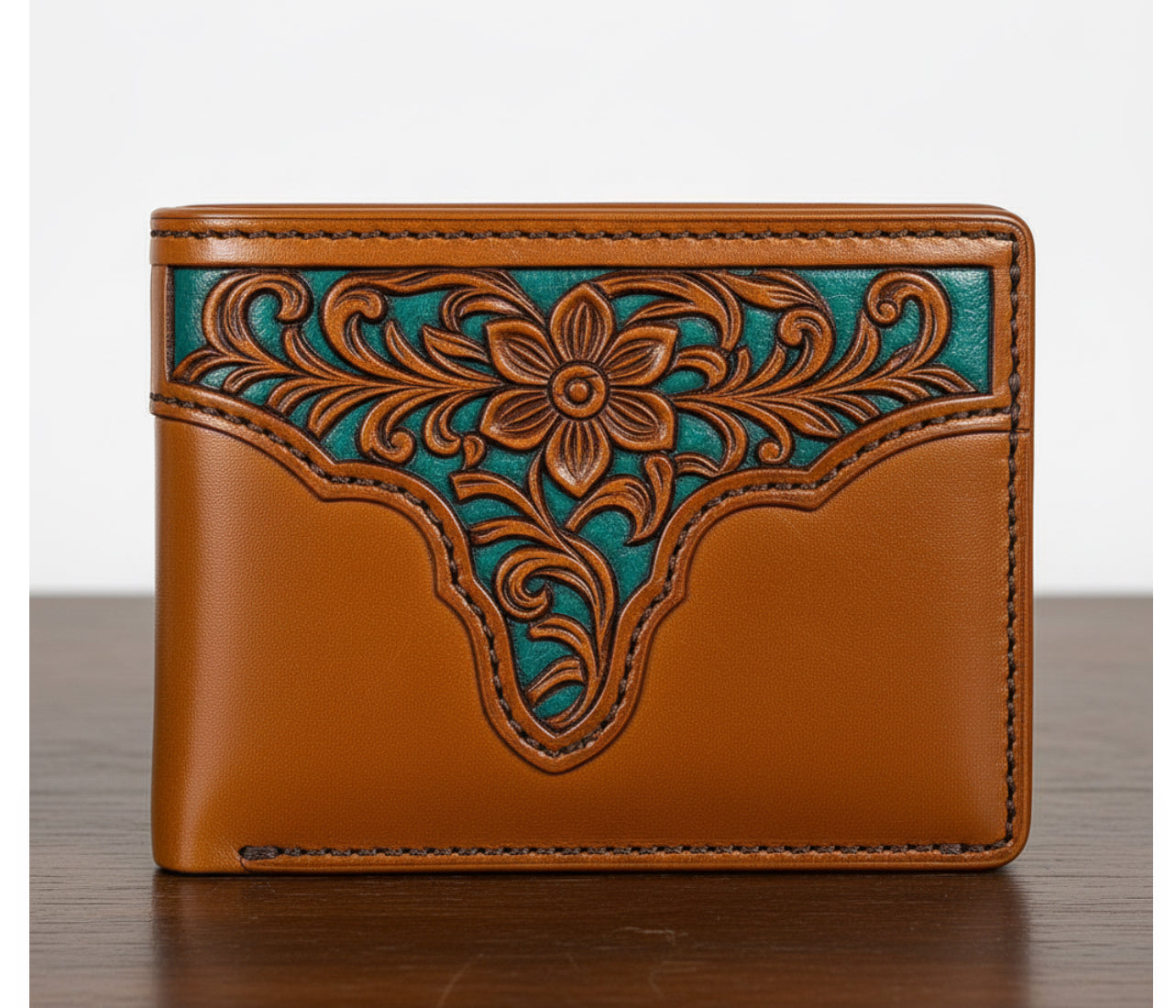 MEN'S WALLET GENUINE LEATHER BIFOLD WESTERN STYLE WALLET NEW