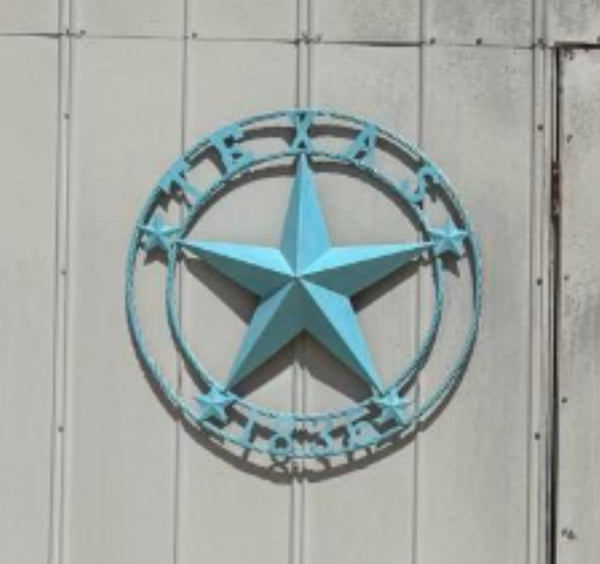 TEXAS 1836 TURQUOISE AQUA BARN METAL 3d LONESTAR WESTERN HOME DECOR NEW #EH12840 24",36",40",50"