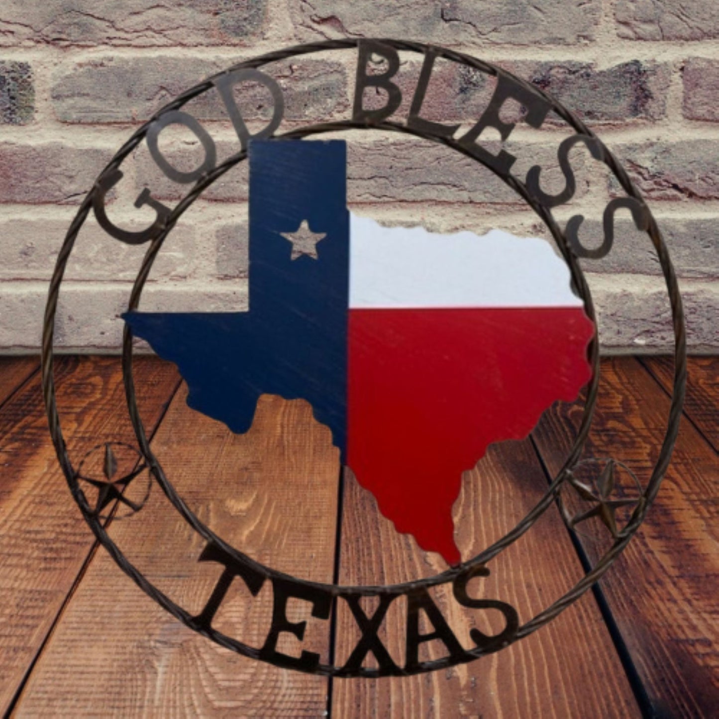 24" GOD BLESS TEXAS MAP METAL SIGN WESTERN HOME DECOR HANDMADE #EH13241