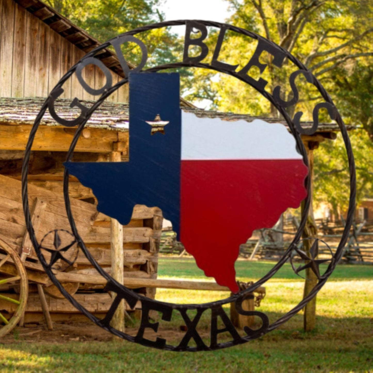 24" GOD BLESS TEXAS MAP METAL SIGN WESTERN HOME DECOR HANDMADE #EH13241