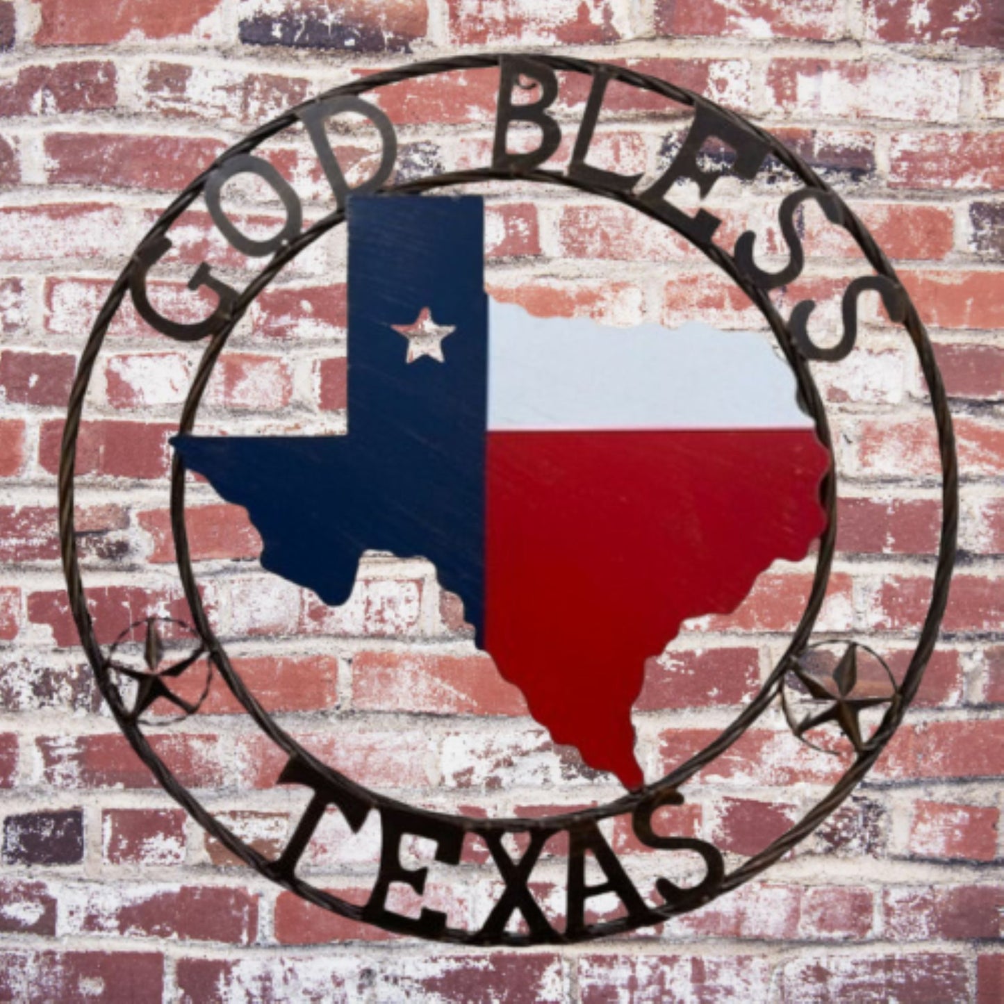 24" GOD BLESS TEXAS MAP METAL SIGN WESTERN HOME DECOR HANDMADE #EH13241
