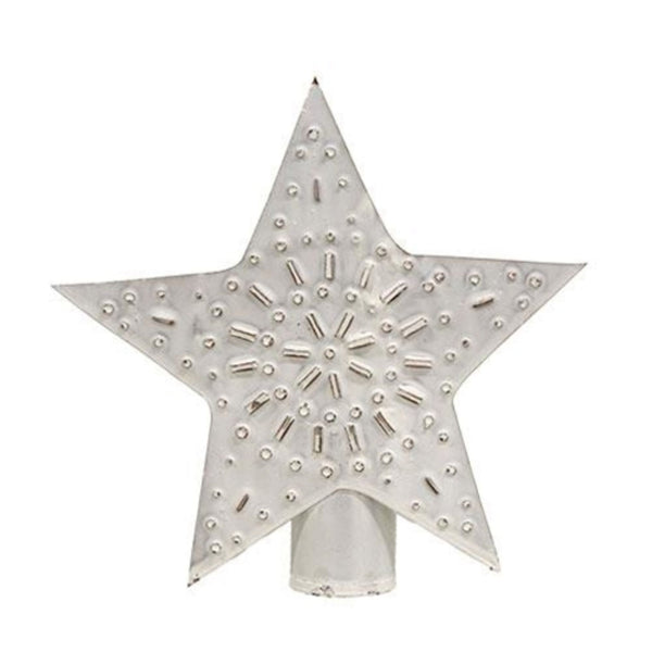 WHITEWASHED STAR TREE TOPPER 5" CHRISTMAS ORNAMENTS WESTERN HOME DECOR NEW #EH13185