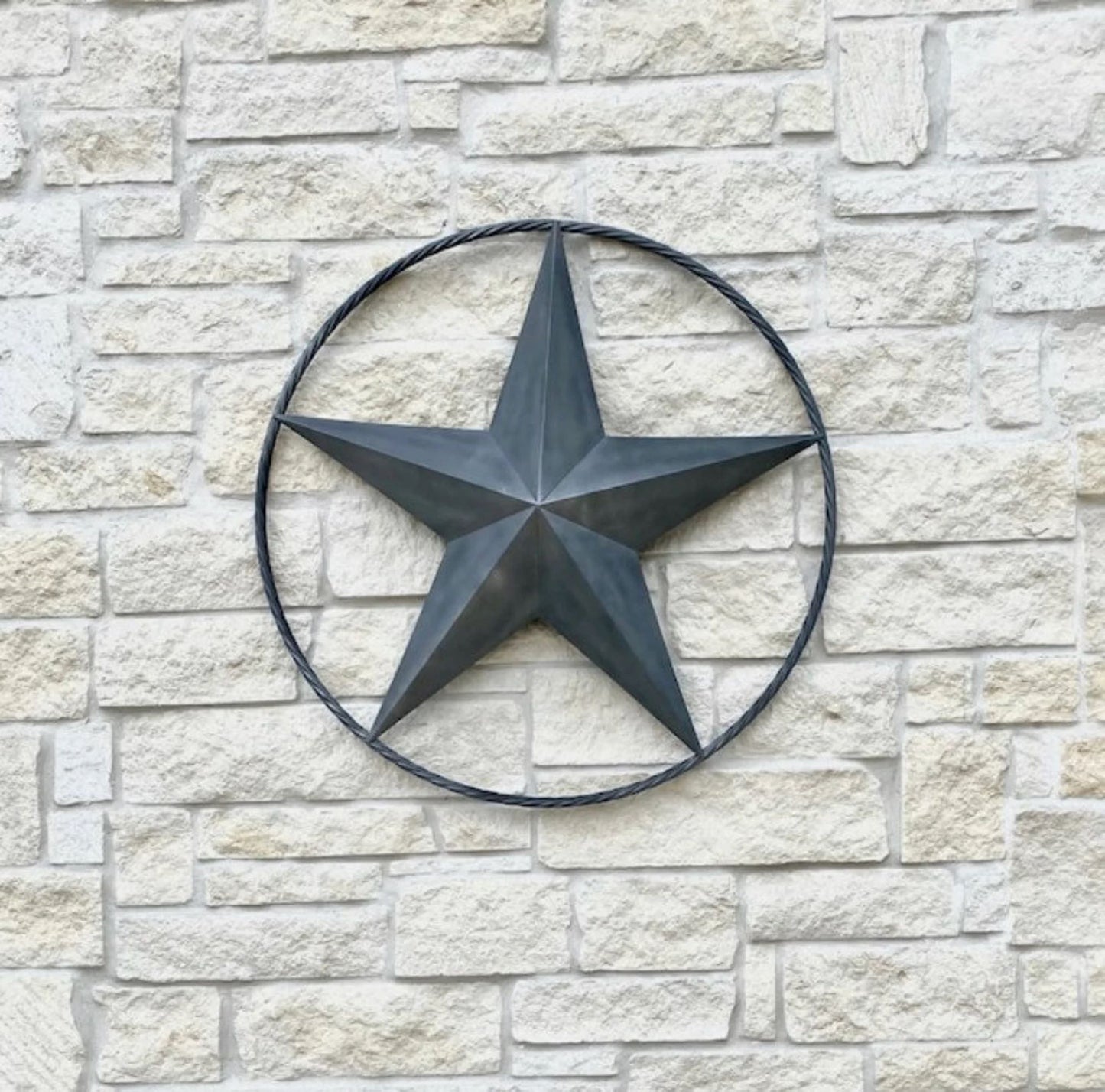 GREY STAR BARN METAL STAR TWISTED ROPE RING WESTERN HOME DECOR HANDMADE 12",24",36",48",60",72" #EH12022