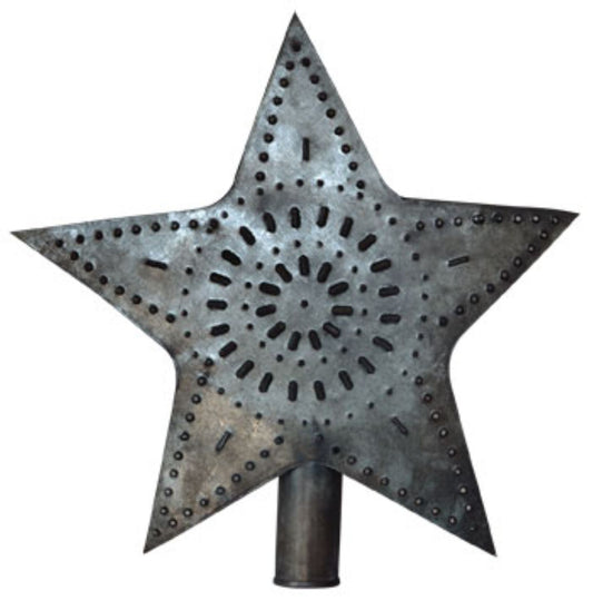TIN STAR TREE TOPPER LARGE 9.5" CHRISTMAS ORNAMENTS WESTERN HOME DECOR NEW #EH13182