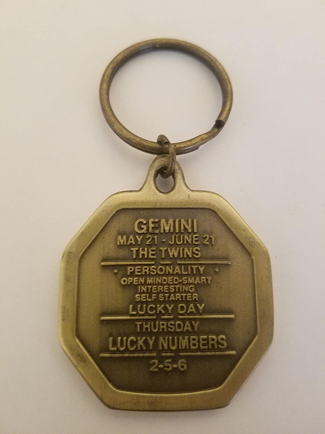GEMINI ZODIAC SIGN HOROSCOPE KEYCHAIN METAL WESTERN FASHION ART NEW