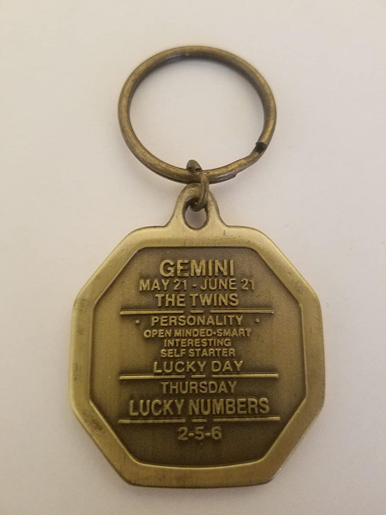 GEMINI ZODIAC SIGN HOROSCOPE KEYCHAIN METAL WESTERN FASHION ART