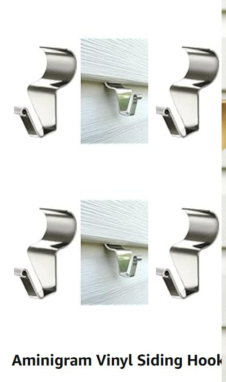 1.5" LONG VINYL SIDING HOOK 2 PKG SET FOR METAL BARN STAR HANG WALL ART WESTERN HOME DECOR HANDMADE #EH12916