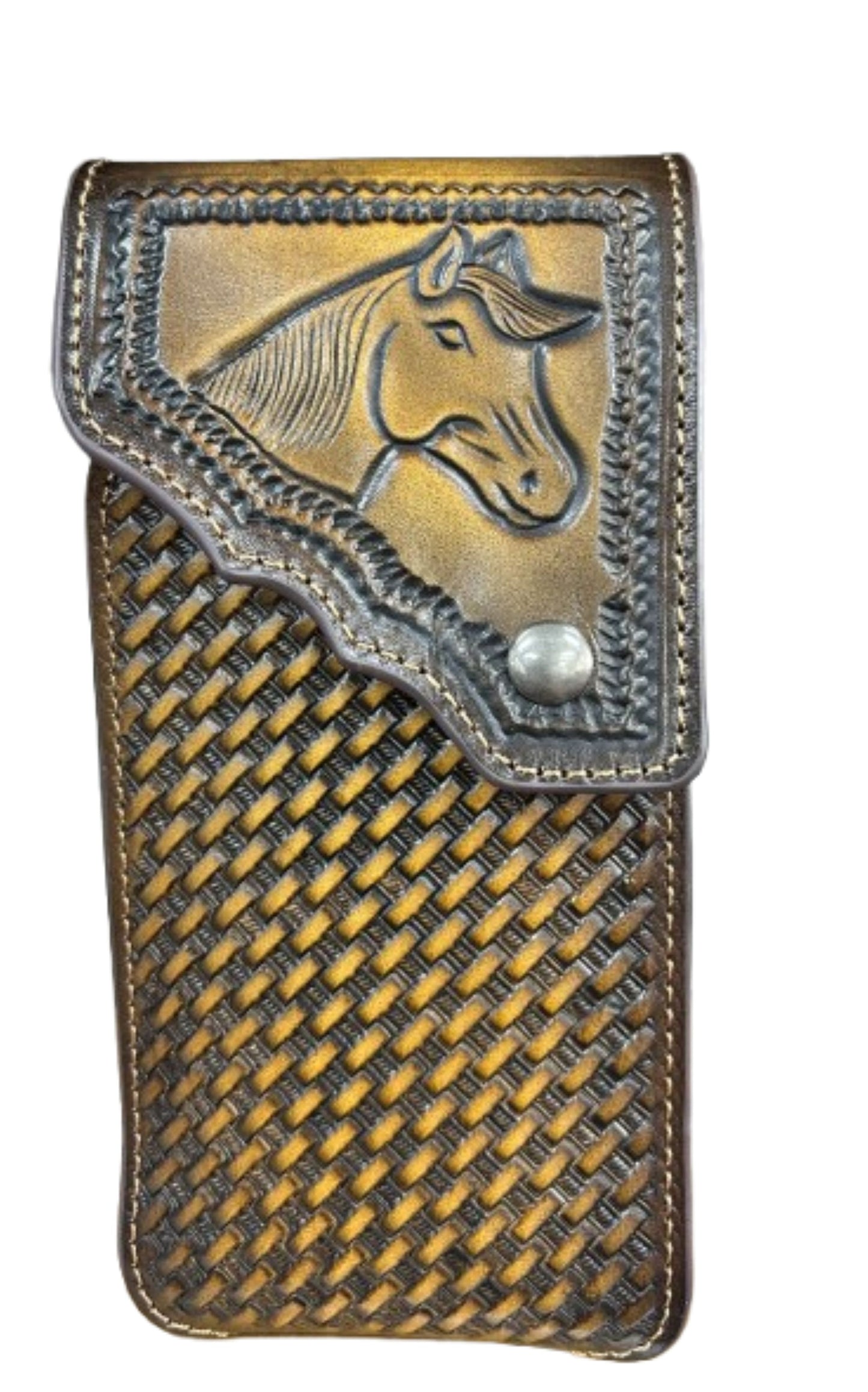 7" HORSE PHONE HOLSTER LEATHER LARGE BELT LOOP CASE UNIVERSAL HANDMADE