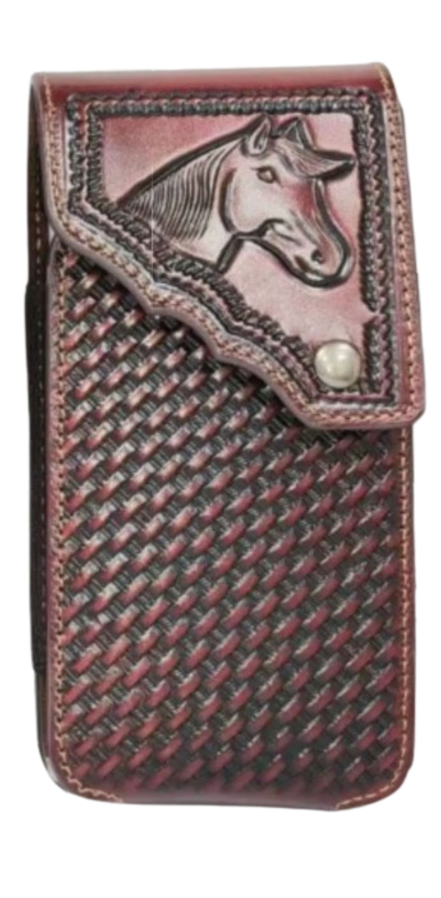 7" HORSE PHONE HOLSTER LEATHER LARGE BELT LOOP CASE UNIVERSAL HANDMADE