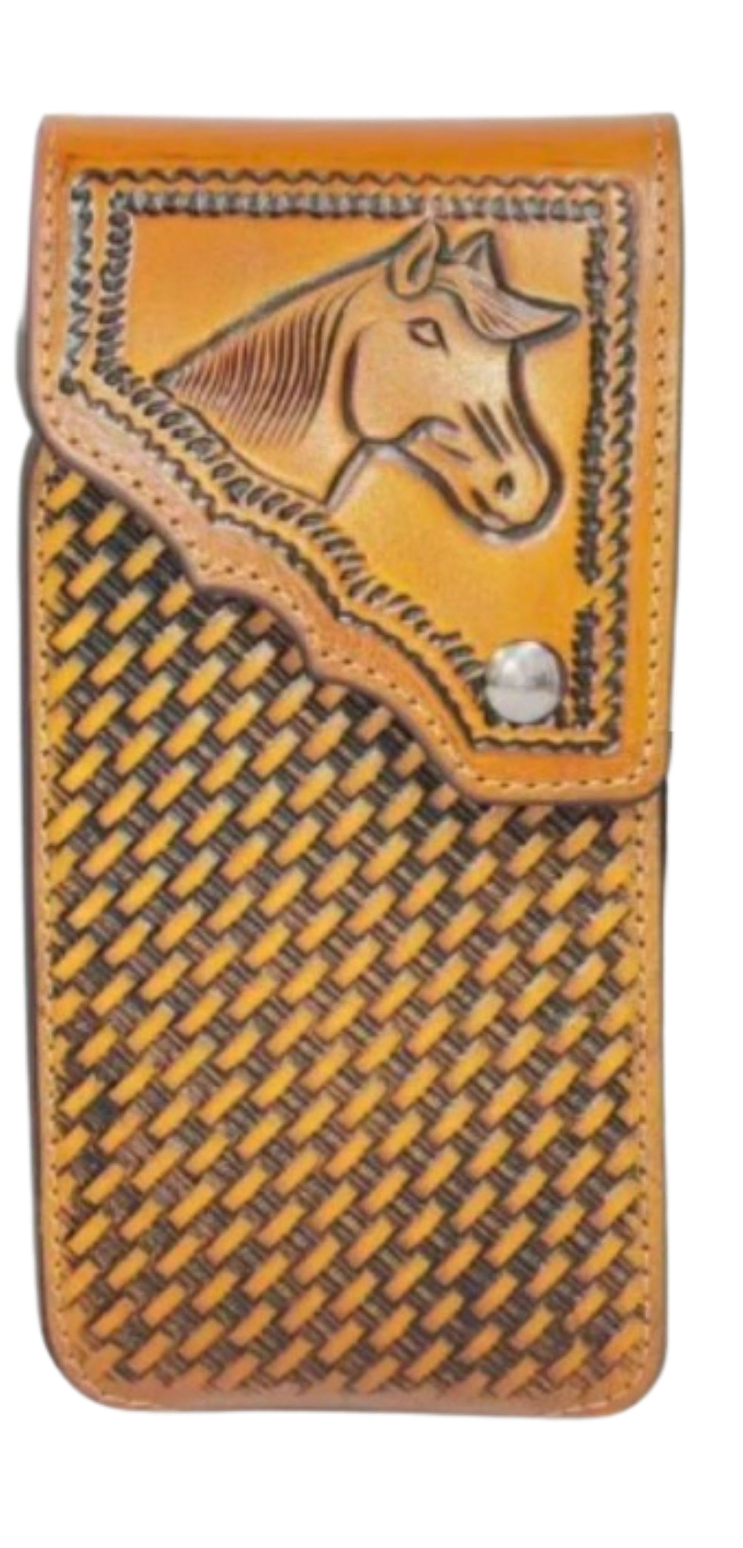 7" HORSE PHONE HOLSTER LEATHER LARGE BELT LOOP CASE UNIVERSAL HANDMADE