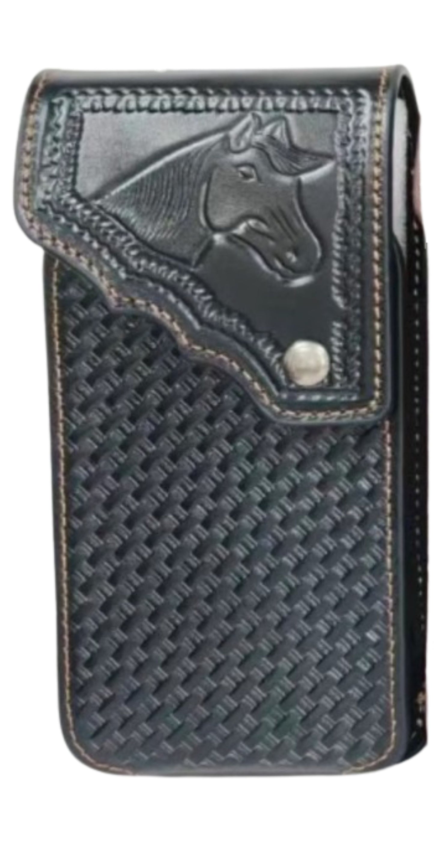 7" HORSE PHONE HOLSTER LEATHER LARGE BELT LOOP CASE UNIVERSAL HANDMADE