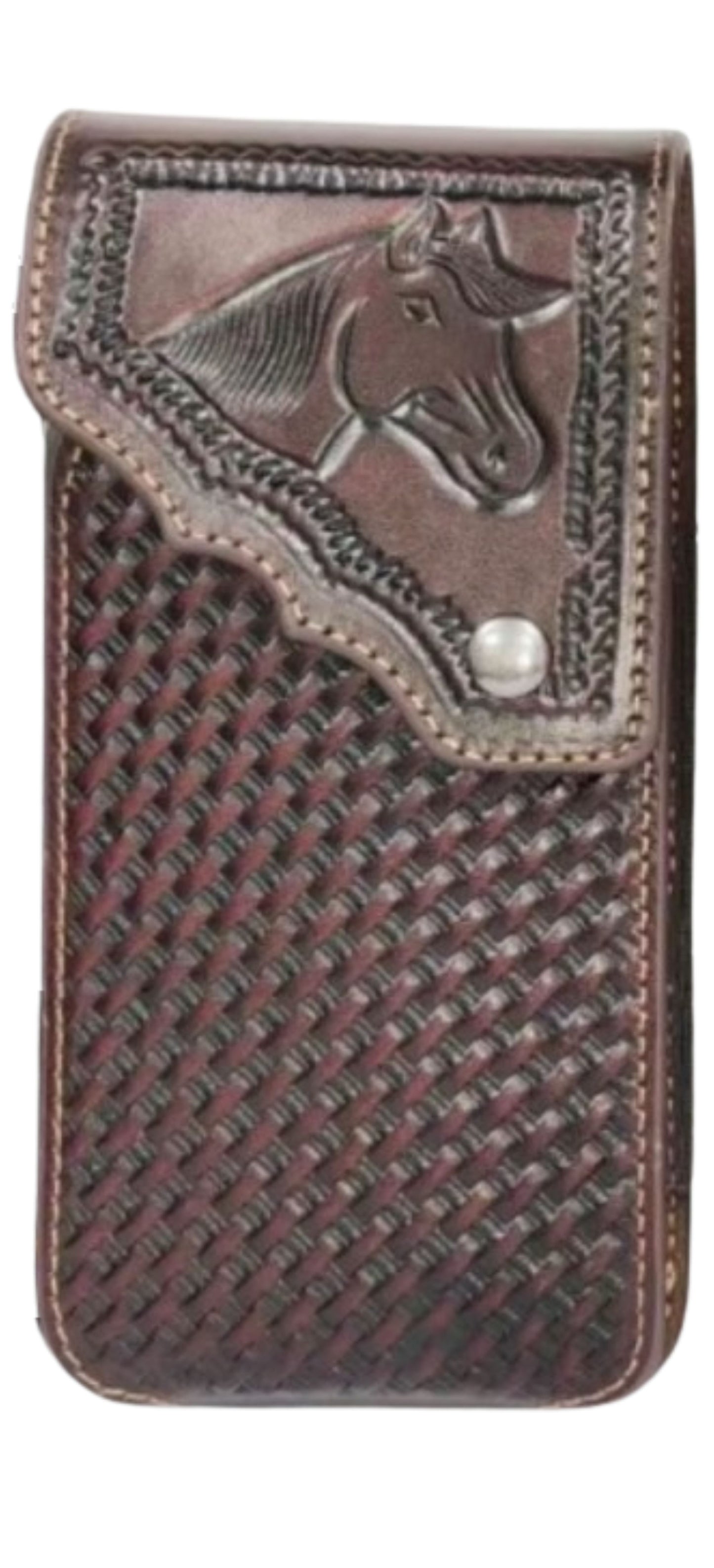 7" HORSE PHONE HOLSTER LEATHER LARGE BELT LOOP CASE UNIVERSAL HANDMADE
