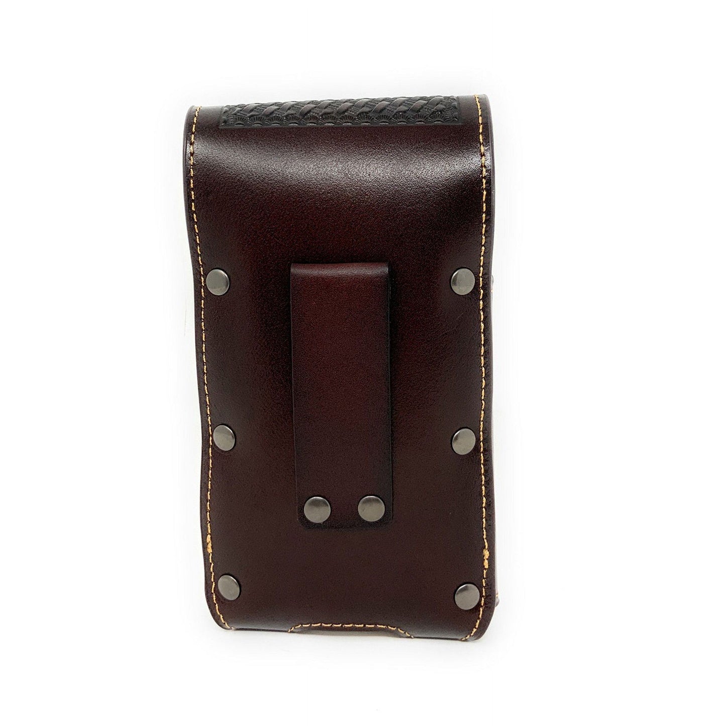 7" HORSE COFFEE BEIGE LEATHER POUCH EXTRA LARGE  BELT LOOP HOLSTER CELL PHONE CASE UNIVERSAL OVERSIZE HANDMADE #EH13085