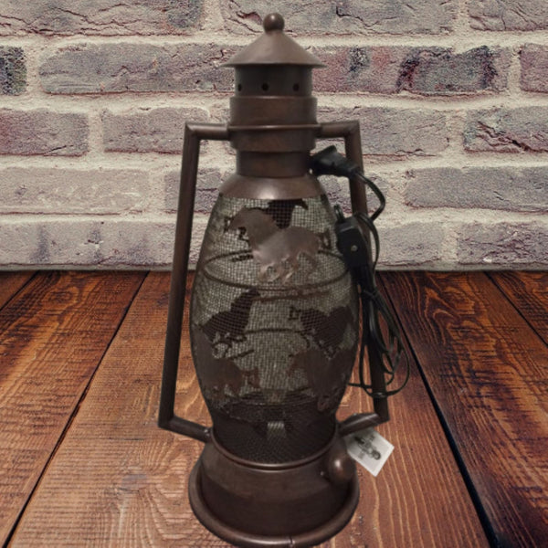 HORSE RUNNING METAL ART ELECTRIC LANTERN LAMP WESTERN HOME WALL DECOR LIGHTING #EH12729