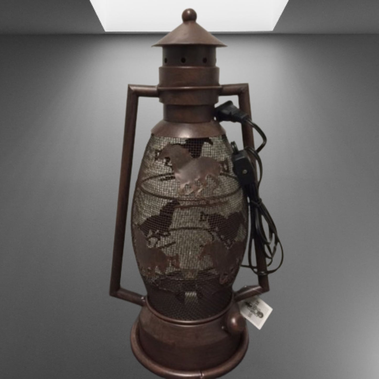 HORSE RUNNING METAL ART ELECTRIC LANTERN LAMP WESTERN HOME WALL DECOR LIGHTING #EH12729