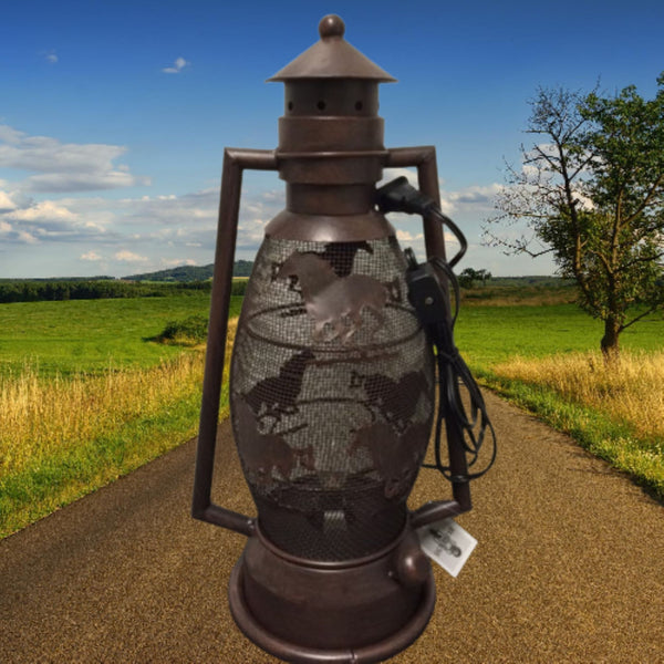 HORSE RUNNING METAL ART ELECTRIC LANTERN LAMP WESTERN HOME WALL DECOR LIGHTING #EH12729