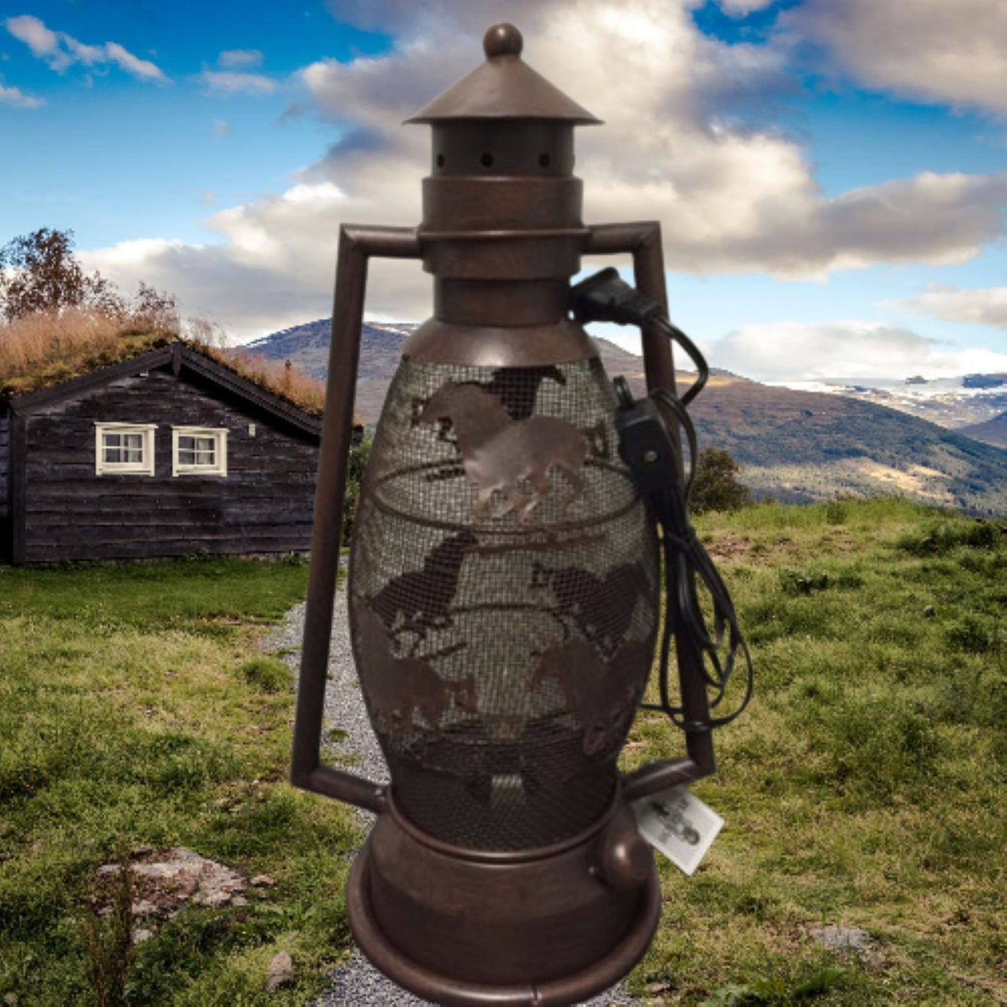 HORSE RUNNING METAL ART ELECTRIC LANTERN LAMP WESTERN HOME WALL DECOR LIGHTING #EH12729