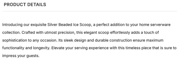 11" BEADED LARGE ICE SCOOP KTICHEN WARE SILVER WESTERN HOME DECOR HANDMADE NEW #EH13186