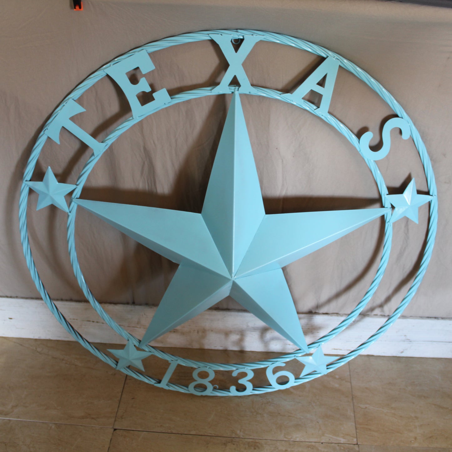 TEXAS 1836 TURQUOISE AQUA BARN METAL 3d LONESTAR WESTERN HOME DECOR NEW #EH12841 24",36",40",50"