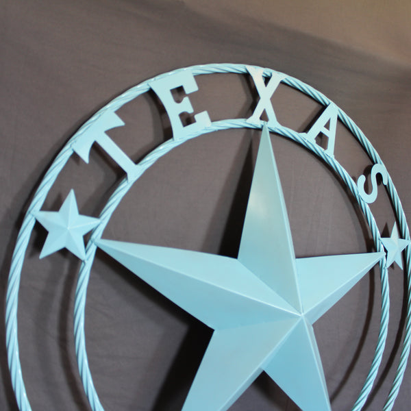 TEXAS 1836 TURQUOISE AQUA BARN METAL 3d LONESTAR WESTERN HOME DECOR NEW #EH12841 24",36",40",50"