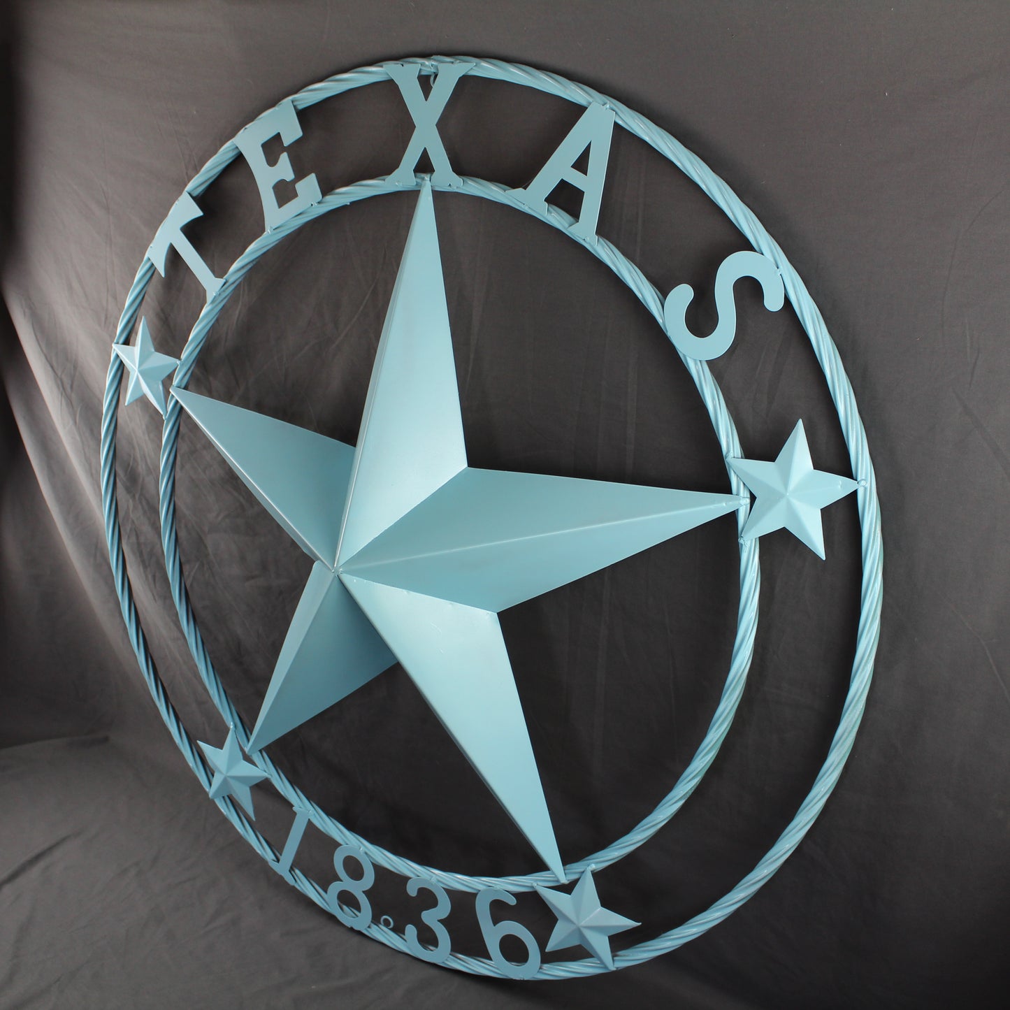 TEXAS 1836 TURQUOISE AQUA BARN METAL 3d LONESTAR WESTERN HOME DECOR NEW #EH12841 24",36",40",50"