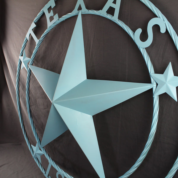 TEXAS 1836 TURQUOISE AQUA BARN METAL 3d LONESTAR WESTERN HOME DECOR NEW #EH12841 24",36",40",50"