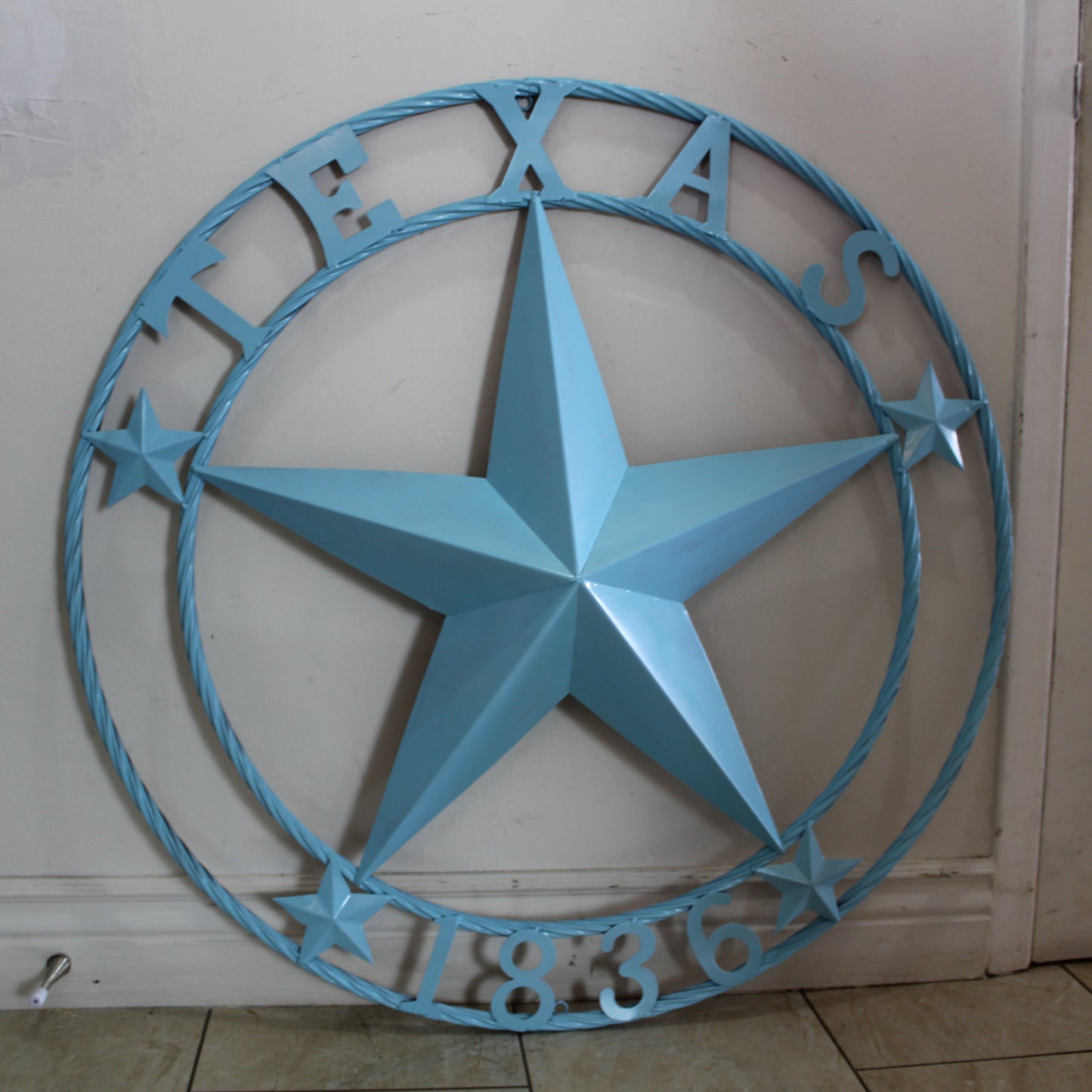 TEXAS 1836 TURQUOISE AQUA BARN METAL 3d LONESTAR WESTERN HOME DECOR NEW #EH12841 24",36",40",50"