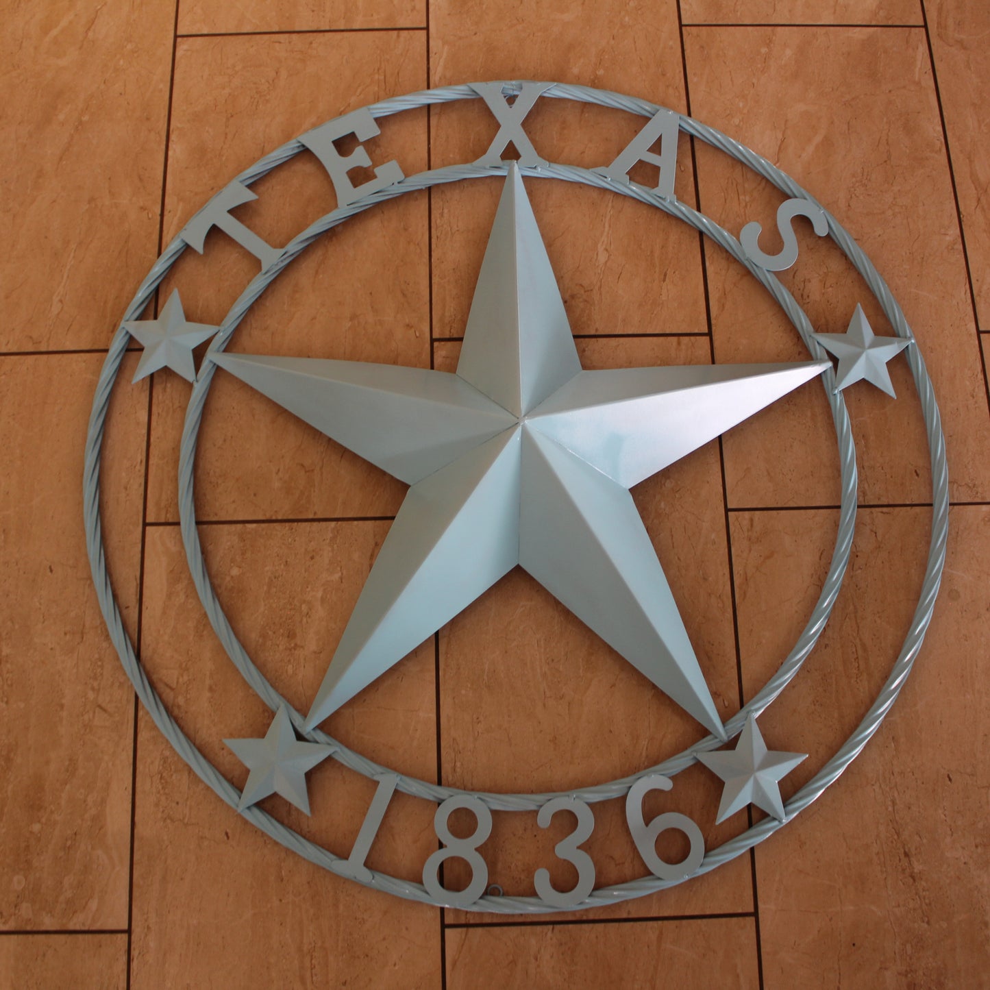TEXAS 1836 TURQUOISE AQUA BARN METAL 3d LONESTAR WESTERN HOME DECOR NEW #EH12841 24",36",40",50"