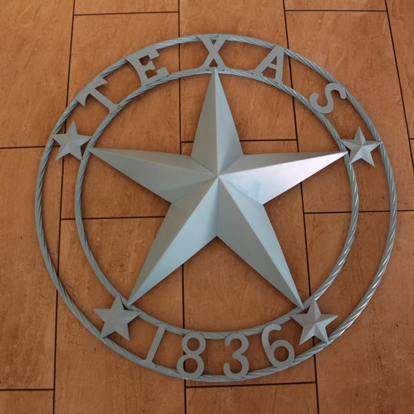 TEXAS 1836 TURQUOISE AQUA BARN METAL 3d LONESTAR WESTERN HOME DECOR NEW #EH12841 24",36",40",50"