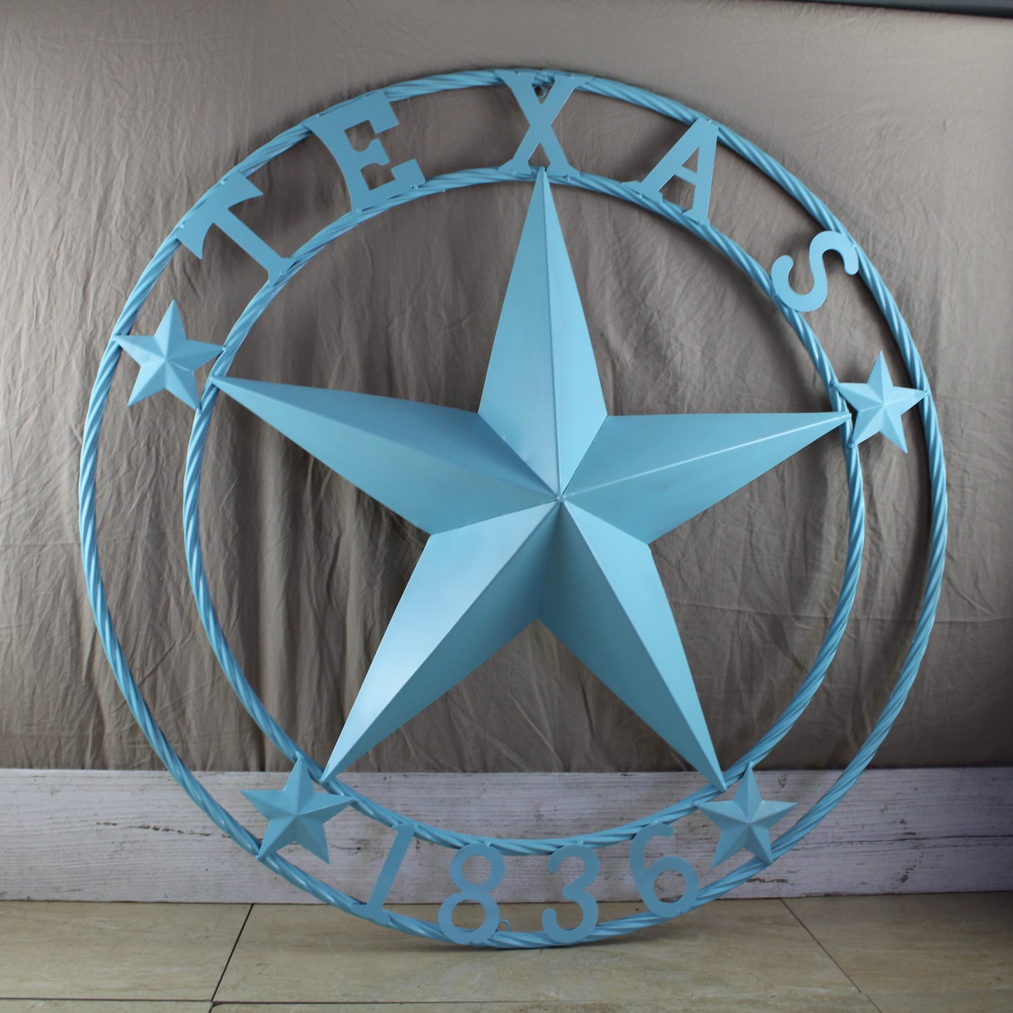 TEXAS 1836 TURQUOISE AQUA BARN METAL 3d LONESTAR WESTERN HOME DECOR NEW #EH12841 24",36",40",50"