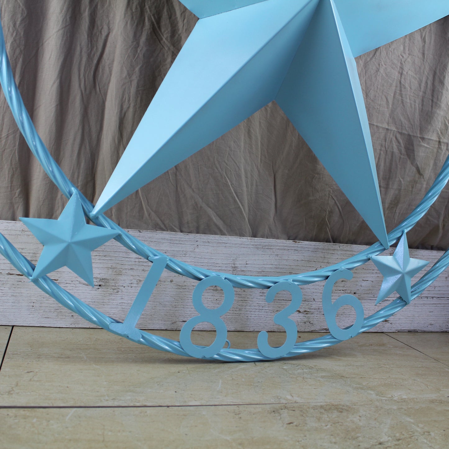 TEXAS 1836 TURQUOISE AQUA BARN METAL 3d LONESTAR WESTERN HOME DECOR NEW #EH12841 24",36",40",50"