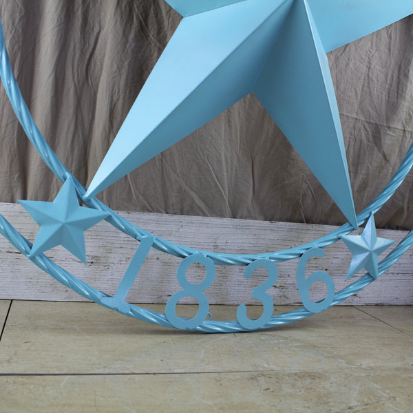 TEXAS 1836 TURQUOISE AQUA BARN METAL 3d LONESTAR WESTERN HOME DECOR NEW #EH12841 24",36",40",50"