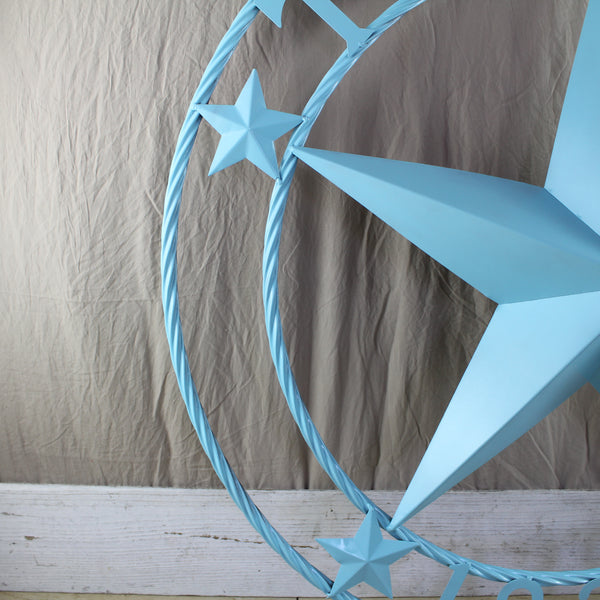 TEXAS 1836 TURQUOISE AQUA BARN METAL 3d LONESTAR WESTERN HOME DECOR NEW #EH12841 24",36",40",50"