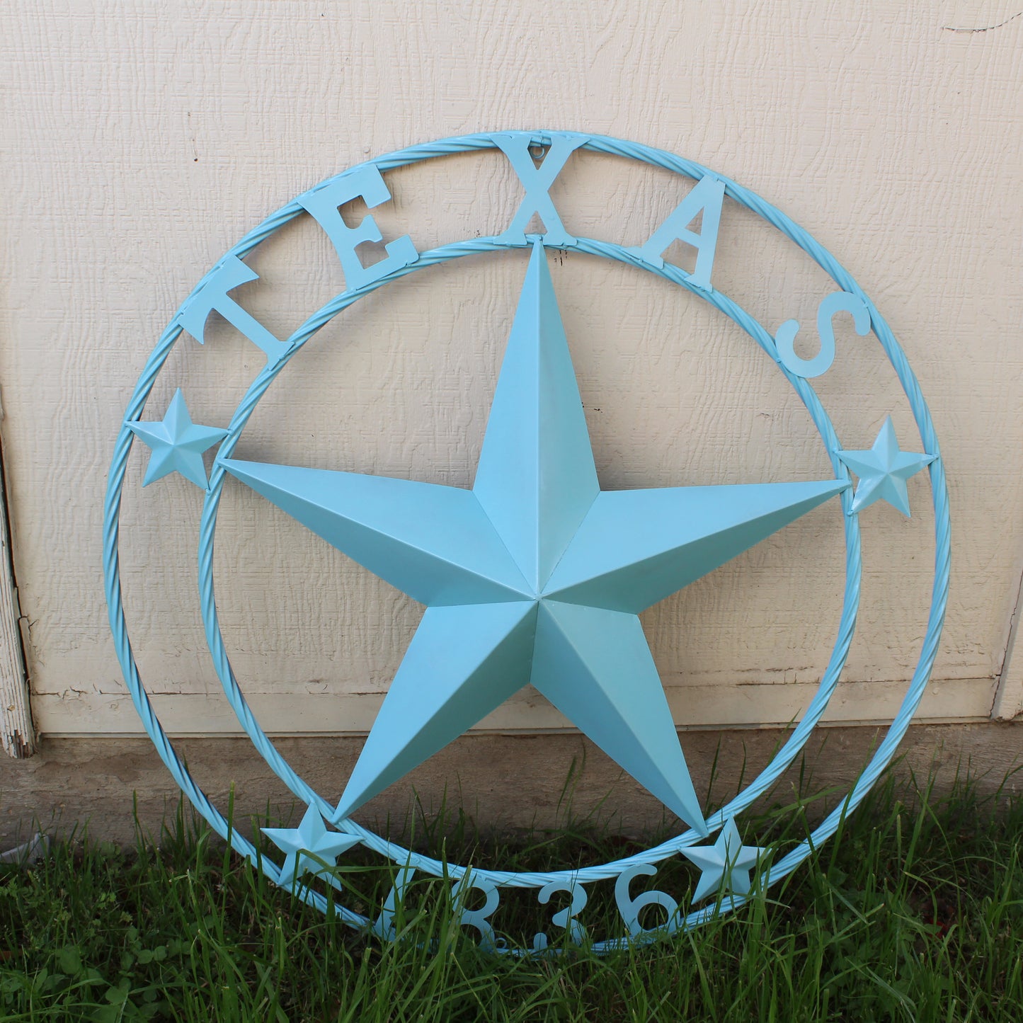 TEXAS 1836 TURQUOISE AQUA BARN METAL 3d LONESTAR WESTERN HOME DECOR NEW #EH12841 24",36",40",50"