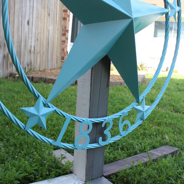 TEXAS 1836 TURQUOISE AQUA BARN METAL 3d LONESTAR WESTERN HOME DECOR NEW #EH12841 24",36",40",50"