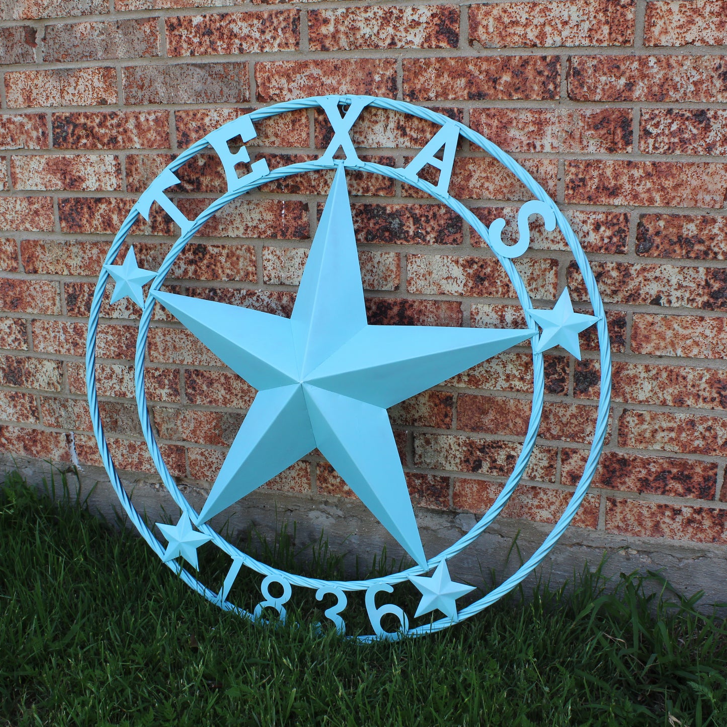 TEXAS 1836 TURQUOISE AQUA BARN METAL 3d LONESTAR WESTERN HOME DECOR NEW #EH12841 24",36",40",50"