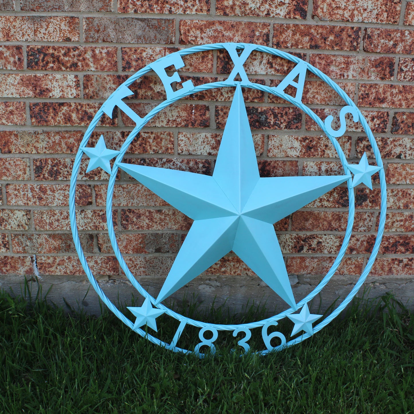 TEXAS 1836 TURQUOISE AQUA BARN METAL 3d LONESTAR WESTERN HOME DECOR NEW #EH12841 24",36",40",50"