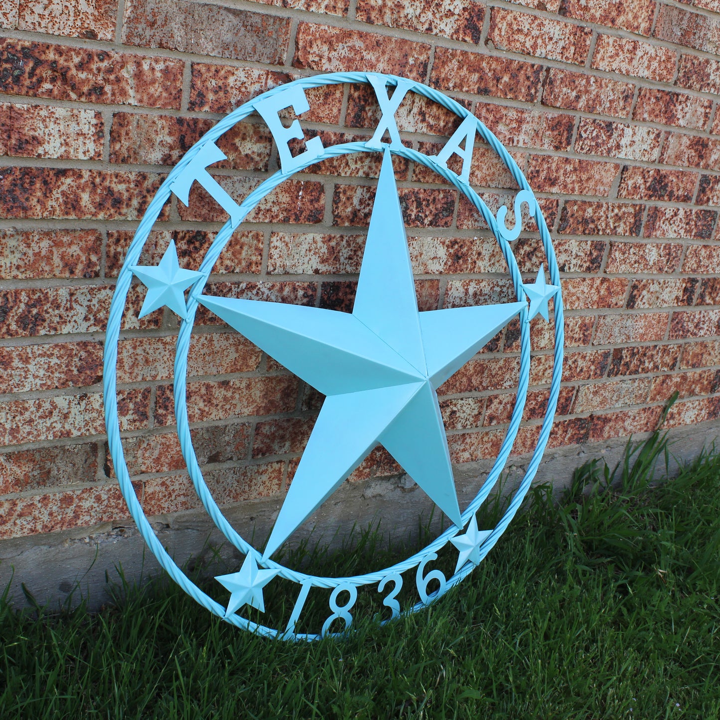 TEXAS 1836 TURQUOISE AQUA BARN METAL 3d LONESTAR WESTERN HOME DECOR NEW #EH12841 24",36",40",50"