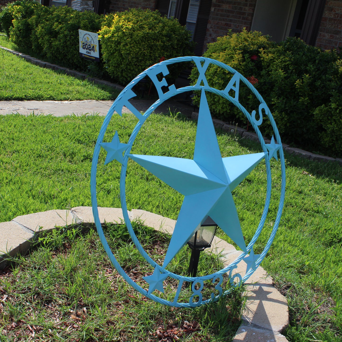 TEXAS 1836 TURQUOISE AQUA BARN METAL 3d LONESTAR WESTERN HOME DECOR NEW #EH12841 24",36",40",50"