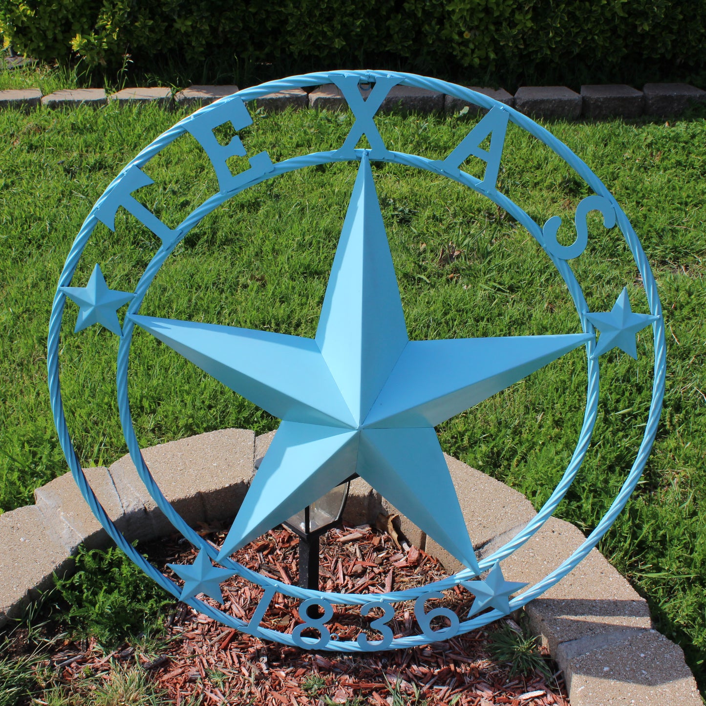 TEXAS 1836 TURQUOISE AQUA BARN METAL 3d LONESTAR WESTERN HOME DECOR NEW #EH12841 24",36",40",50"