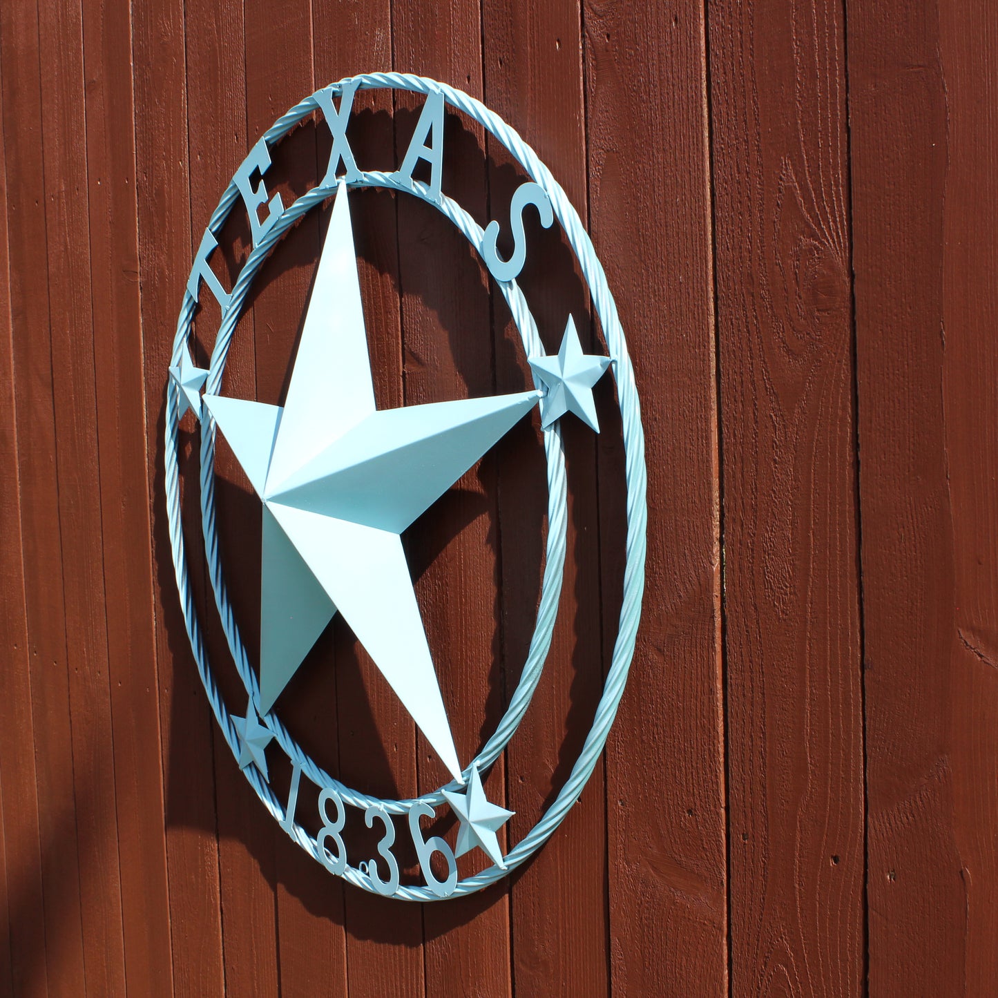 TEXAS 1836 TURQUOISE AQUA BARN METAL 3d LONESTAR WESTERN HOME DECOR NEW #EH12841 24",36",40",50"