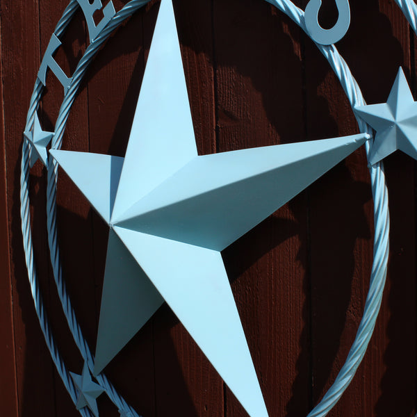 TEXAS 1836 TURQUOISE AQUA BARN METAL 3d LONESTAR WESTERN HOME DECOR NEW #EH12841 24",36",40",50"