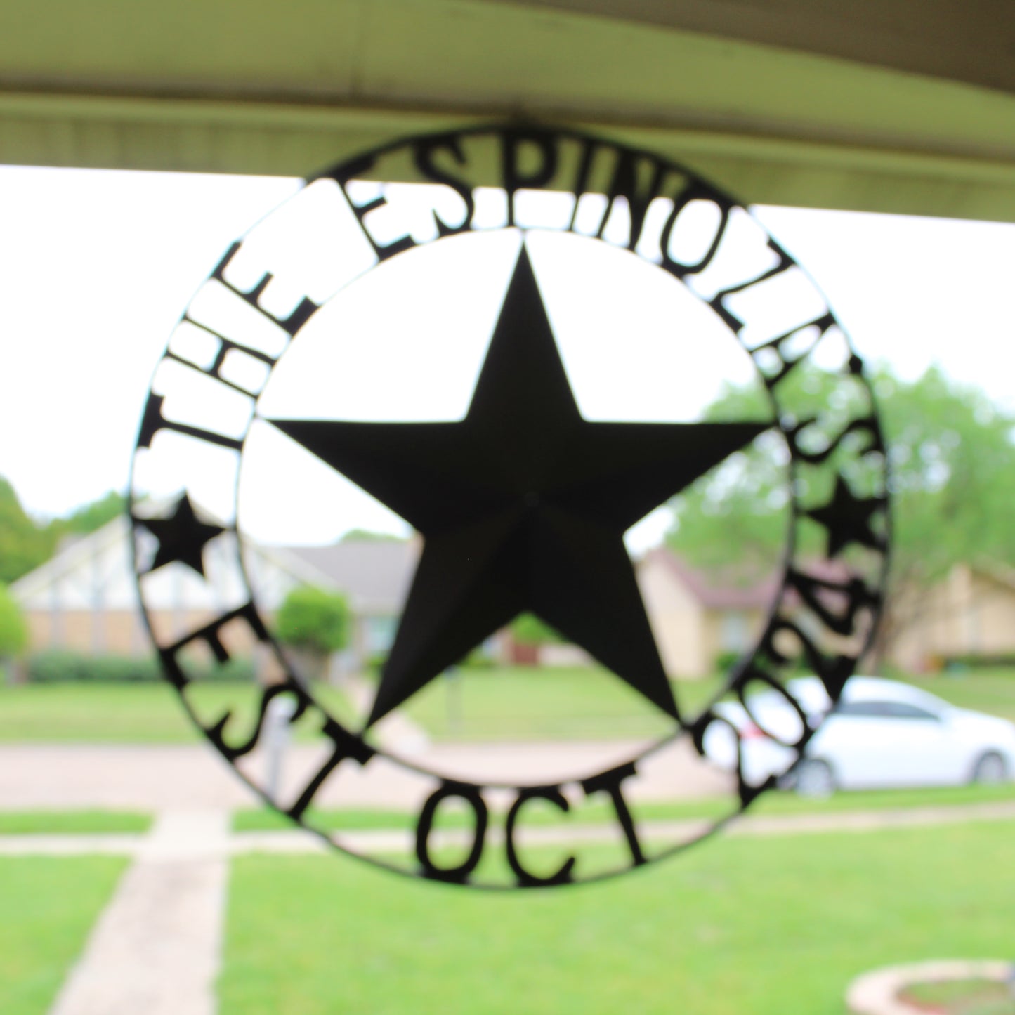 THE ESPINOZA STAR STYLE YOUR CUSTOM FAMILY NAME STAR METAL BARN STAR TWISTED ROPE RING WESTERN HOME DECOR RUSTIC BROWN HANDMADE 24",32",36",40",50"