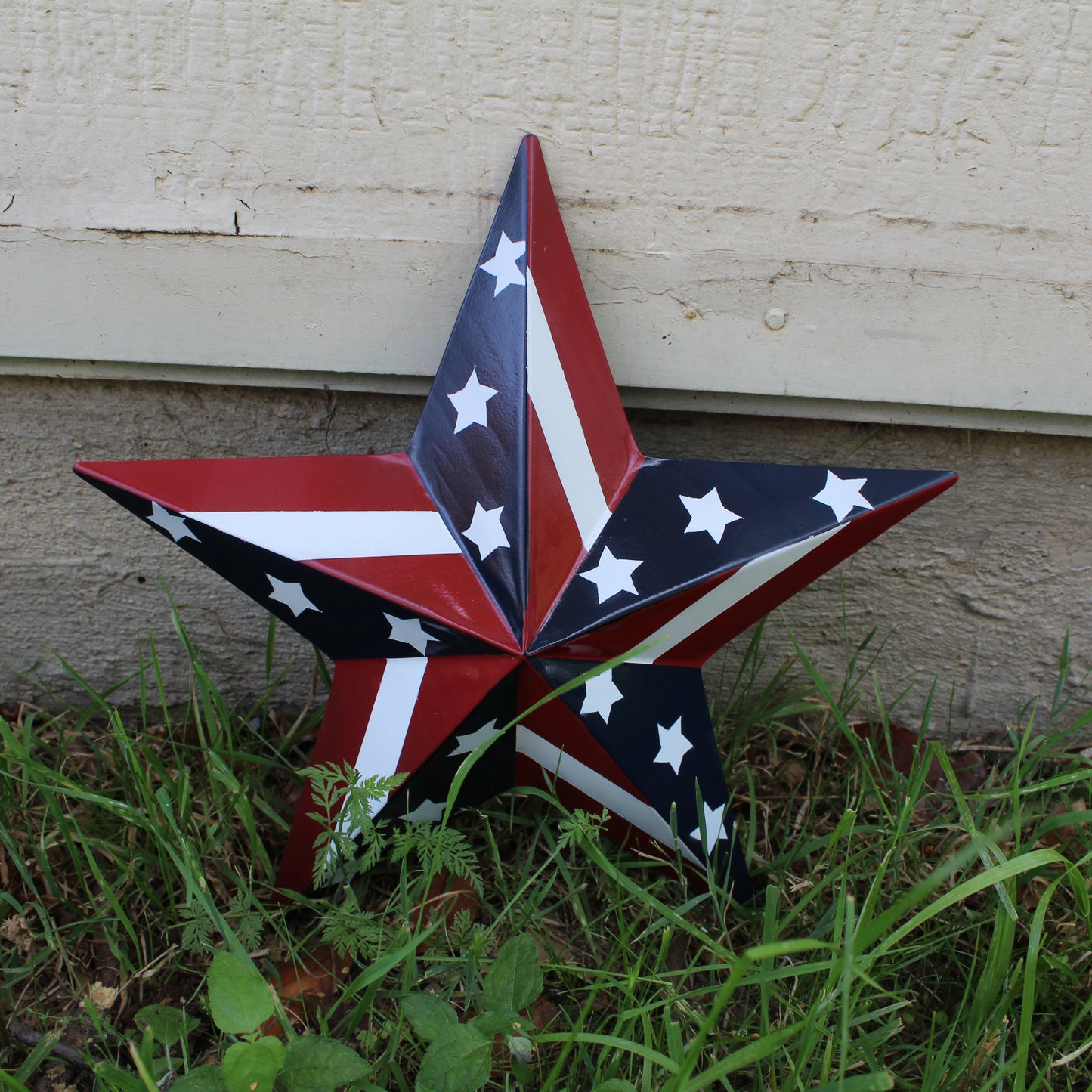 USA BARN STAR AMERICAN FLAG STAR RED WHITE & BLUE METAL STAR HANDMADE NEW 12",24",30" #EH11753
