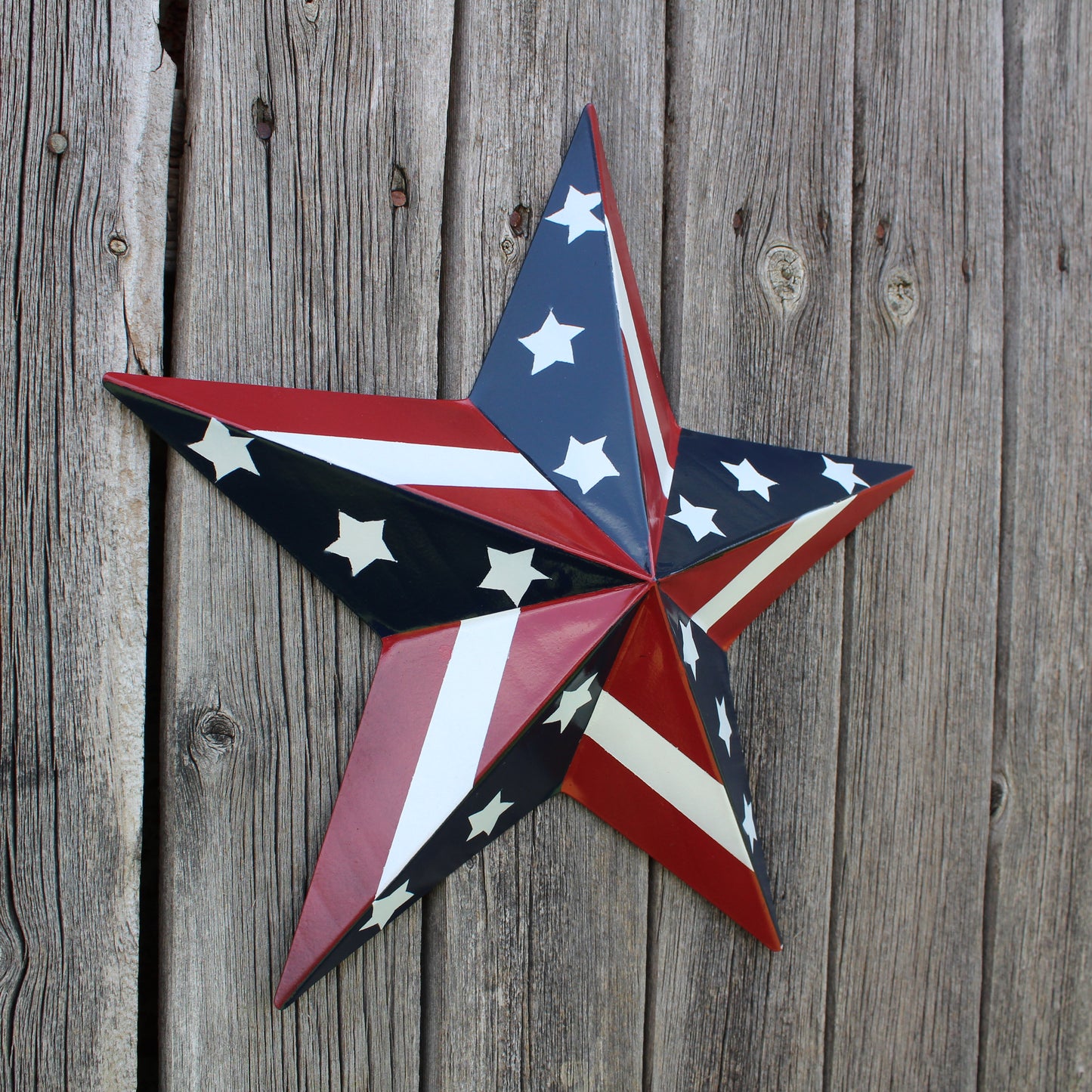 USA BARN STAR AMERICAN FLAG STAR RED WHITE & BLUE METAL STAR HANDMADE NEW 12",24",30" #EH11753