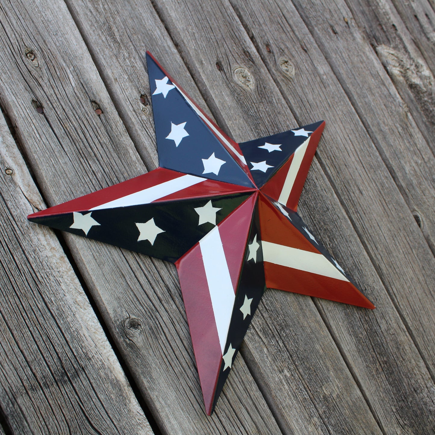 USA BARN STAR AMERICAN FLAG STAR RED WHITE & BLUE METAL STAR HANDMADE NEW 12",24",30" #EH11753