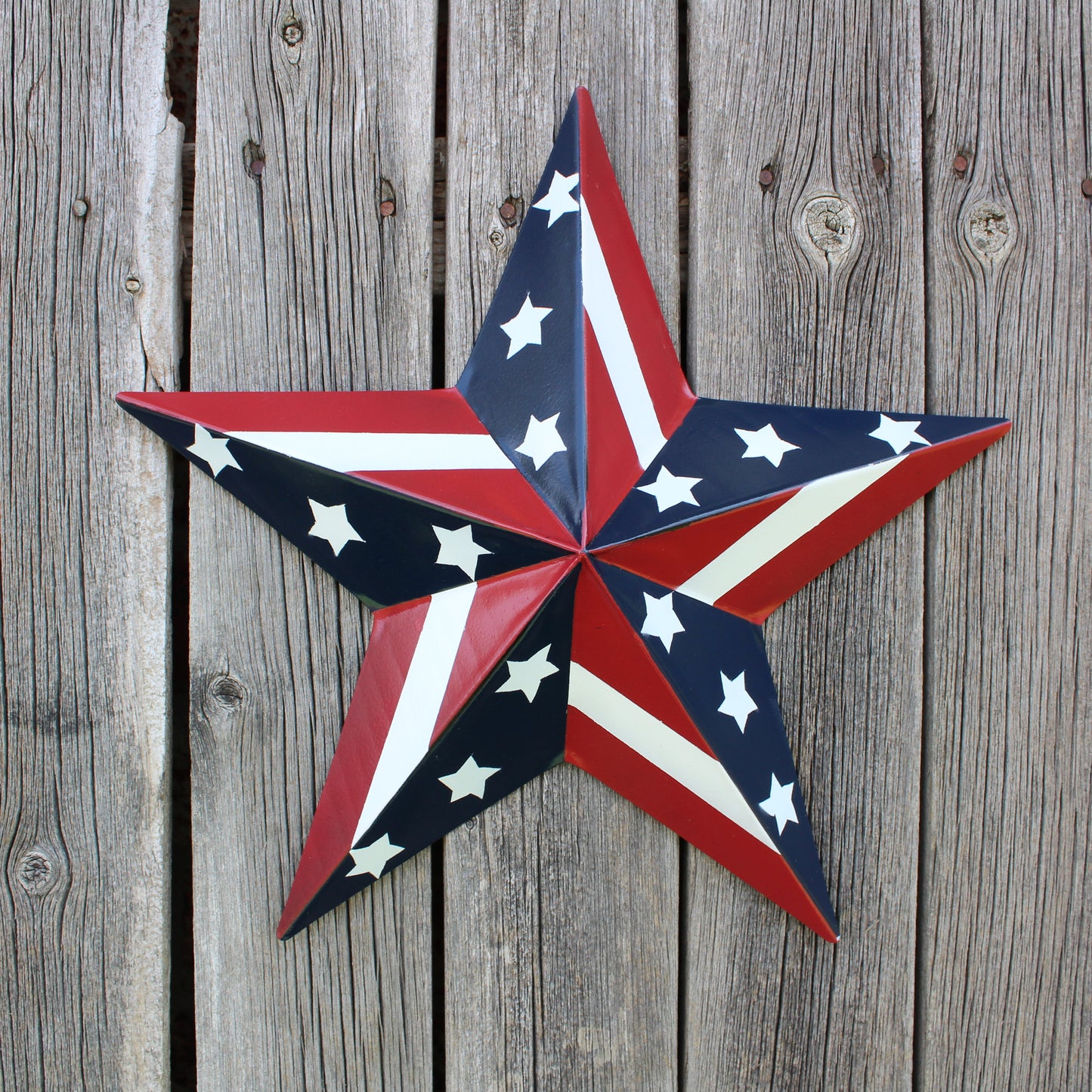 USA BARN STAR AMERICAN FLAG STAR RED WHITE & BLUE METAL STAR HANDMADE NEW 12",24",30" #EH11753