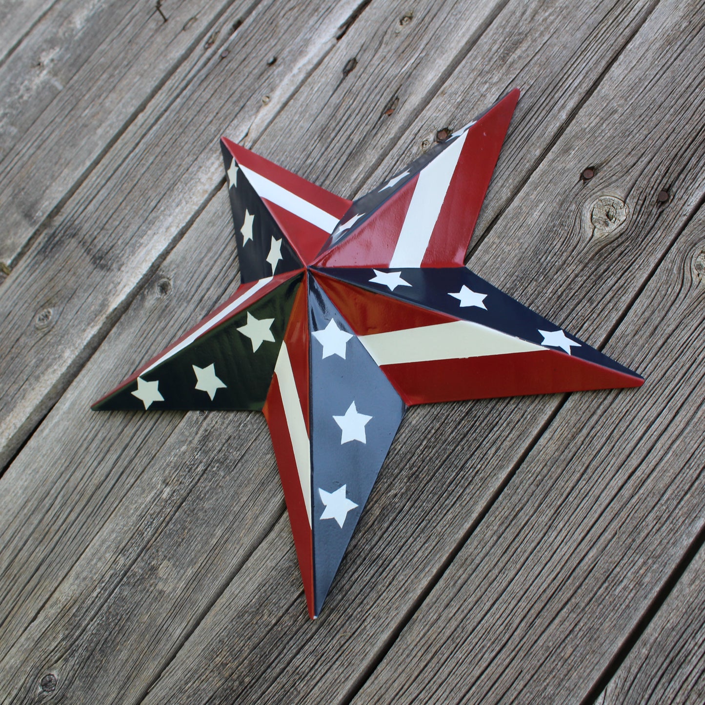 USA BARN STAR AMERICAN FLAG STAR RED WHITE & BLUE METAL STAR HANDMADE NEW 12",24",30" #EH11753