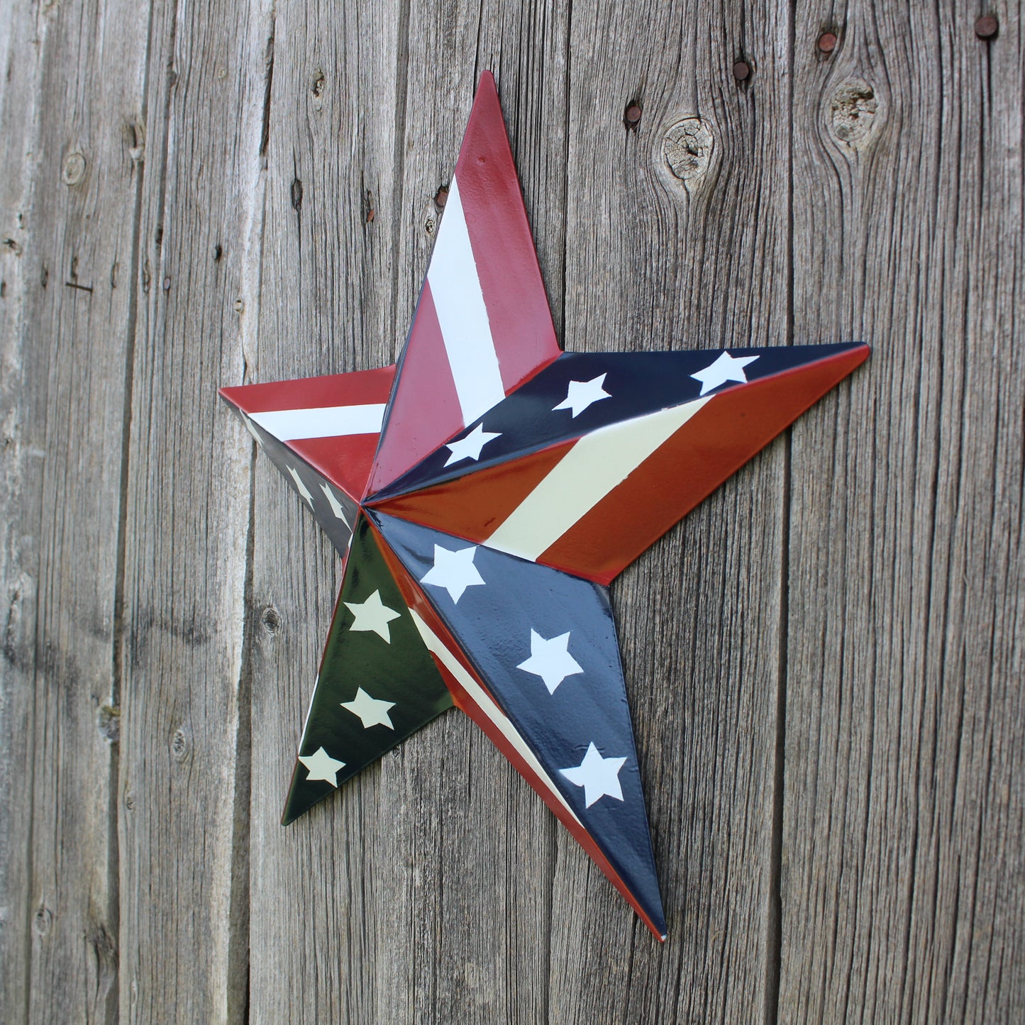 USA BARN STAR AMERICAN FLAG STAR RED WHITE & BLUE METAL STAR HANDMADE NEW 12",24",30" #EH11753